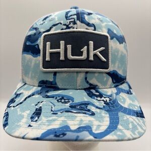 Huk Performance Men’s Head Wear Camouflage Blue Trucker Mesh SnapBack Hat OSFM